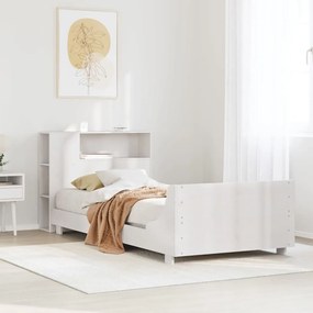 vidaXL Σκελετός Κρεβατιού Χωρίς Στρώμα Λευκό 100x200 εκ. Μασίφ Πεύκο