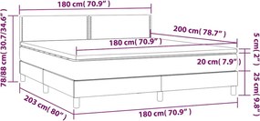 vidaXL Κρεβάτι Boxspring με Στρώμα Μαύρο 180x200 εκ. Βελούδινο