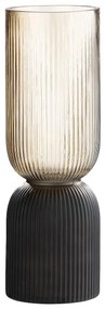 Βάζο-Κηροπήγιο ArteLibre Μαύρο/Καφέ Γυαλί 31.5cm