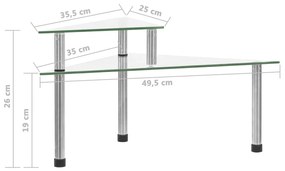 vidaXL Ραφιέρα Κουζίνας Διαφανής 49,5 x 35 x 19 εκ. από Ψημένο Γυαλί