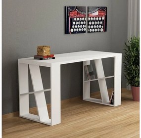 Γραφείο εργασίας Honey Megapap από μελαμίνη λευκό 137x60x75εκ GP037-0019,4-GP037-0019,4-Λευκό GP037-0019,4