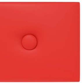vidaXL Πάνελ Τοίχου 12 τεμ. Κόκκινα 90 x 15 εκ. 1,62μ² Συνθετικό Δέρμα