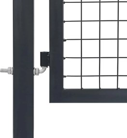 vidaXL Πόρτα Περίφραξης Κήπου με Στύλους Ανθρακί 350x140 εκ. Ατσάλινη