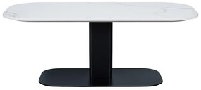 Τραπεζάκι σαλονιού Flint 129, Άσπρο, Μαύρο, 45x60x120cm, Μάρμαρο, Γωνιακό | Epipla1.gr