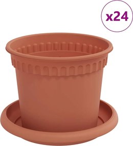 vidaXL Γλάστρες φυτών 24 pcs Κεραμιδί Ø 12,5 x 10 εκ Πλαστικό