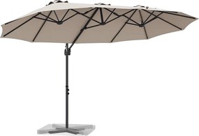 vidaXL Ομπρέλα ηλίου Taupe 372 x 198 x 243 εκ