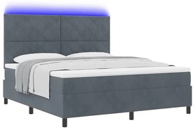 vidaXL Κρεβάτι με ελατήρια με στρώμα Σκούρο γκρι 180 x 200 cm Βελούδο