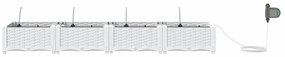 vidaXL Ζαρντινιέρες κήπου Λευκό 160 x 40 x 22 cm Ατσάλι