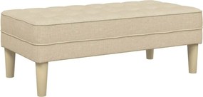 vidaXL παγκάκι με μαξιλάρι Κρεμ 113 x 57 x 39 εκ. ύφασμα