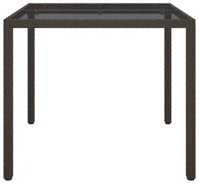 vidaXL Τραπέζι Τραπεζαρίας Κήπου Καφέ 90x90x75 εκ Πολυ Ράταν