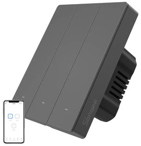 Smart WiFi wall switch SONOFF M5-3C-80 (graphite)