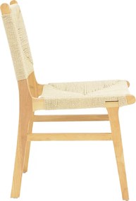 Καρέκλα Arten pakoworld σχοινί-rubberwood σε φυσική απόχρωση 60x55x85εκ