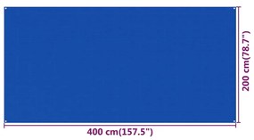 vidaXL Χαλί Σκηνής Μπλε 200 x 400 εκ. από HDPE