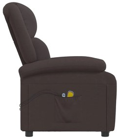 vidaXL Πολυθρόνα Μασάζ Ηλεκτρική Σκούρο Καφέ Υφασμάτινη