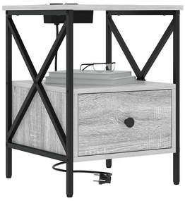 vidaXL Κομοδίνο Γκρι sonoma 41.5 x 40.5 x 55 εκ. Επεξεργασμένο ξύλο