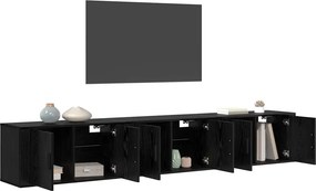 vidaXL Σετ Βαθμιδωτών Ντουλαπιών Τηλεόρασης 3 pcs Μαύρη Οξυά