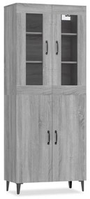 vidaXL Ντουλάπι Γκρι Sonoma 69,5 x 34 x 180 εκ. Επεξεργασμένο Ξύλο