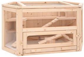 Κλουβί Χάμστερ 80 x 40 x 43 εκ. από Μασίφ Ξύλο Ελάτης