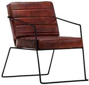 vidaXL Πολυθρόνα Σκούρο Καφέ από Γνήσιο Δέρμα