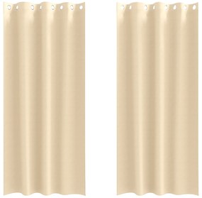 vidaXL Κουρτίνες με κουρτίνες 2 pcs Κρεμ 260 x 140 εκ. Πολυεστέρας