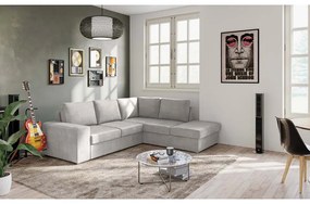 EDDI ΚΑΝΑΠΕΣ ΚΡΕΒΑΤΙ ΓΩΝΙΑ ΔΕΞΙΑ TAUPE 248x213x90 - 70-0402