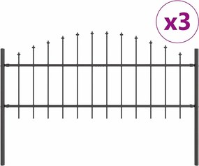 vidaXL Φράχτης Κήπου 3 pcs Γκρι 170 x 140 εκ