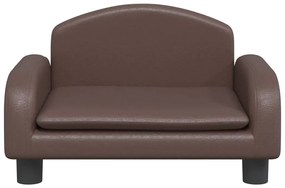 vidaXL Καναπές Παιδικός Καφέ 50 x 40 x 30 εκ. από Συνθετικό Δέρμα