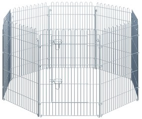 PawHut Freilaufgehege Welpenauslauf Welpenzaun Laufstall Welpengitter für Tiere 8-teilig B63 x H91 cm