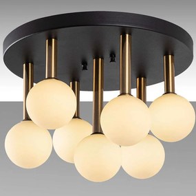 Φωτιστικό Οροφής - Πλαφονιέρα Even 942FLG1297 44x44x40cm 7xG9 10W Black-Gold Opviq