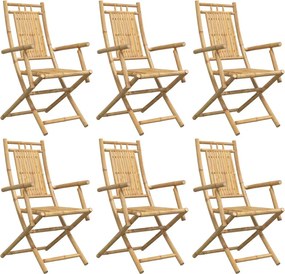 vidaXL Πτυσσόμενες Καρέκλες 6 τεμ. 53x66x99 εκ. Μπαμπού