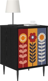 vidaXL Κομοδίνο ESSEN 2 τμχ. Μαύρη Δρυς 36 x 33 x 51 εκ.