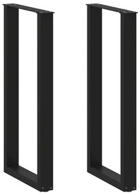 Πόδια Τραπεζιού Μπαρ σε Σχήμα U 2 τεμ. Μαύρο 40x (100-101) εκ. Ατσάλι