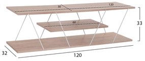 ΕΠΙΠΛΟ ΤΗΛΕΟΡΑΣΗΣ HM8922.14 TARS ΜΕΛΑΜΙΝΗ SONAMA ΛΕΥΚΟ 120x32x33Υεκ.