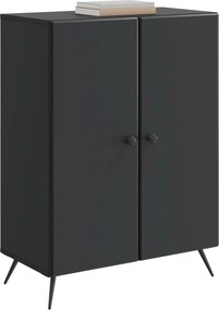 vidaXL Πλαϊνό γραφείο Μαύρο 66 x 34,5 x 90 εκ Επεξεργασμένο Ξύλο