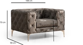 Πολυθρόνα Ανθρακί COMO 90x108x70