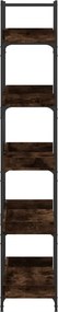 vidaXL Βιβλιοθήκη 5 Επιπέδων Καπνιστή Δρυς 100x33x180,5 εκ. Επεξ. Ξύλο