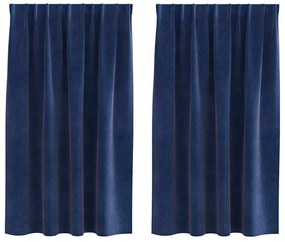 vidaXL Κουρτίνες με κουρτίνες 2 pcs Σκούρο Μπλε 140 x 140 cm Βελούδο
