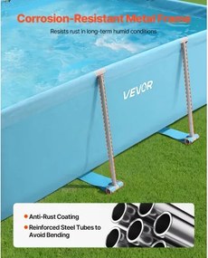 VEVOR Steel Frame Above Ground Swimming Pool 118 x 78 x 30 in Rectangular Blue