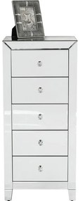 Συρταριέρα  Luxury 5 Συρτάρια Καθρέφτης 49x41x110εκ - Ασημί