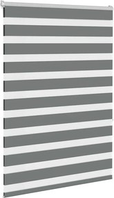 vidaXL Ζέβρα τυφλή Σκούρο Γκρι Πλάτος υφάσματος 95,9 εκ. Πολυεστέρας