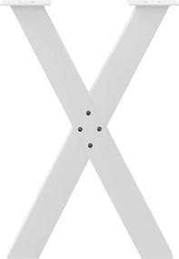 VidaXL Πόδια Τραπεζαρίας σε Σχήμα Χ, 2 τεμ. Λευκά 60x(72-73) εκ. Ατσάλι