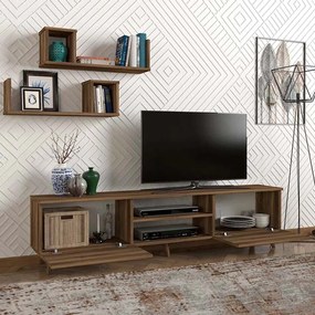 Έπιπλο τηλεόρασης Seddra Megapap χρώμα καρυδί 180x31,5x45εκ.
