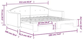 Καναπές Κρεβάτι Συρόμενος Ανοιχτό Γκρι 90 x 190 εκ. Υφασμάτινος - Γκρι