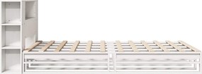 vidaXL Κρεβάτι Βιβλιοθήκη Χωρίς Στρώμα Λευκό 160x200 εκ Μασίφ Πεύκο
