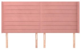 Κεφαλάρι με Πτερύγια Ροζ 183x16x118/128 εκ. Βελούδινο 3119785