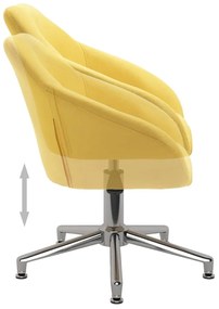 Καρέκλες Τραπεζαρίας Περιστρεφόμενες 6 τεμ Κίτρινες Υφασμάτινες - Κίτρινο