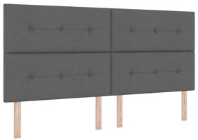 vidaXL Σκούρο Γκρι LED Κεφαλάρι 100 cm Υφασμάτινο