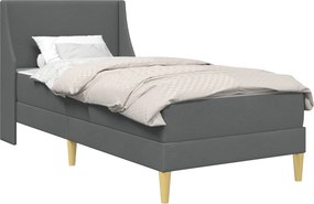 vidaXL Σκελετός κρεβατιού με στρώμα Γκρι 90 x 190 cm Πολυεστέρας