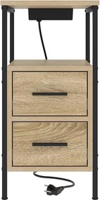 vidaXL Κομοδίνο 2 pcs Δρύς Sonoma 30 x 48 x 61 εκ Επεξεργασμένο ξύλο