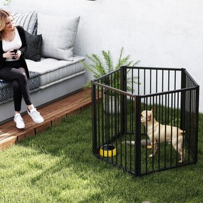Dog Park Animal Park 5 Panel Portable Field Field Safe Μαύρο
